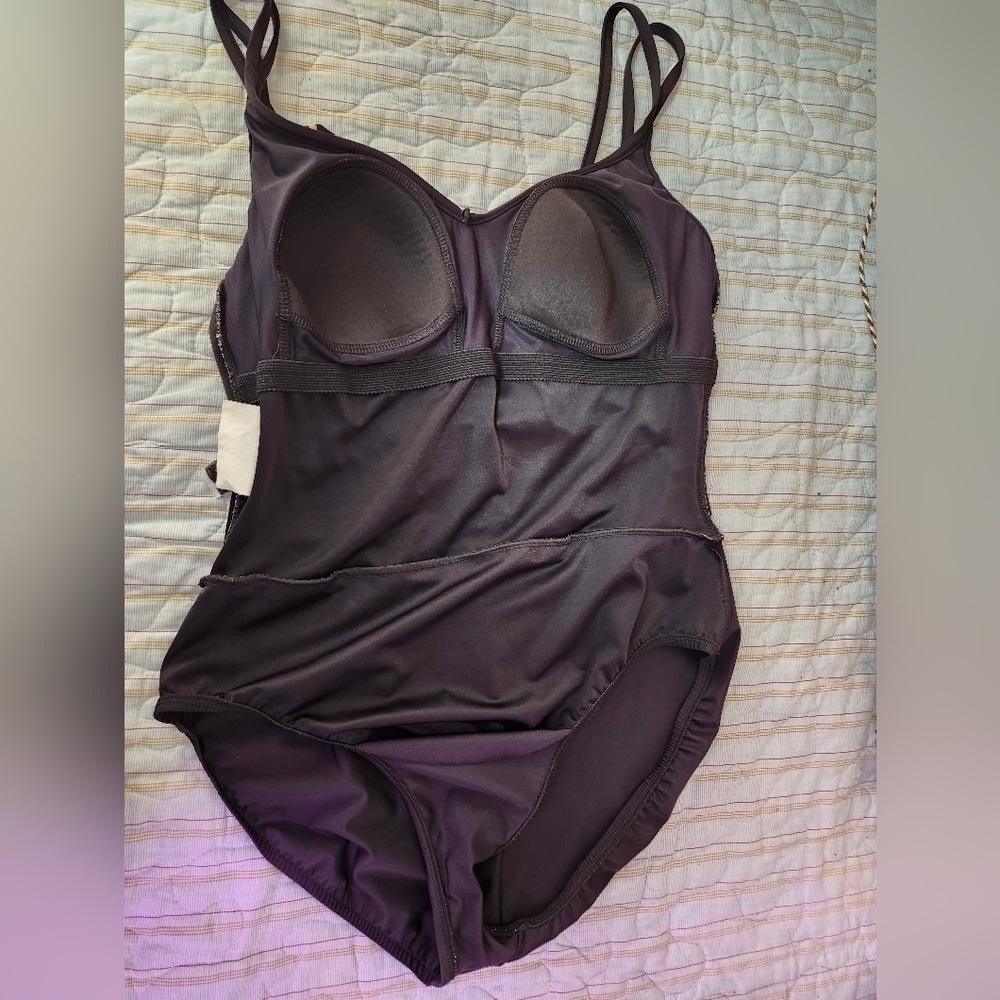 Miraclesuit Black and Tan Tummy Control One Piece Sz 12 - Picture 6 of 6
